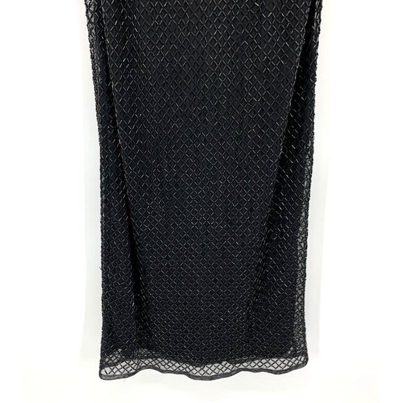 Mac Duggal Dress Black 93551 Beaded Spaghetti Strap Column Gown NWT - Picture 9 of 16